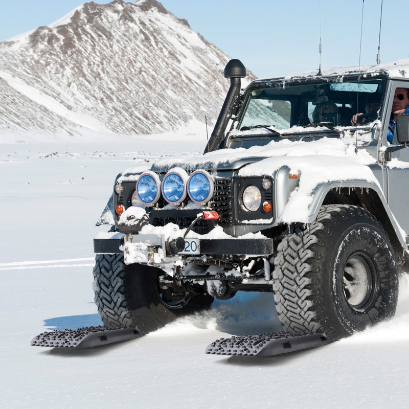 Vetolevyt PP-materiaali 10 tonnin kantavuus pitkä musta pari autoihin ja maastoautoihin