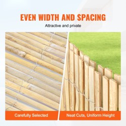 Bambunäkösuoja valmistettu luonnollisista bambusäleistä korkeus 914 mm pituus 5974 mm puutarhaan