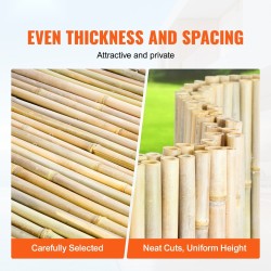 Rullattava bambuaita luonnollinen bambu galvanoidut teräslangat koko 2438 x 1828 mm näkösuoja
