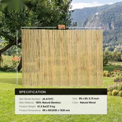 Rullattava bambuaita luonnollinen bambu galvanoidut teräslangat koko 2438 x 1828 mm näkösuoja