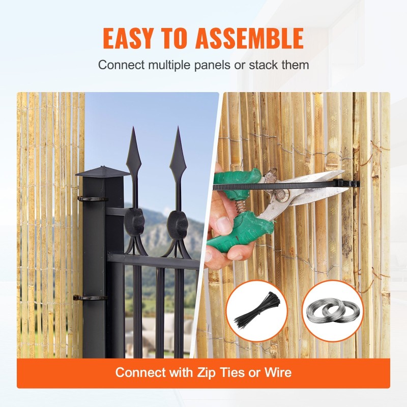 Bambusäleaita 3962×1828 mm luonnollinen bambu galvanoidut teräslangat