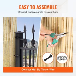 Rullattava bambuaita luonnollinen bambu 1828 x 1219 mm puutarhan näkösuoja