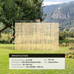 Bambusäleaita luonnollisesta bambusta 1828x4877 mm puutarhaan ja parvekkeelle