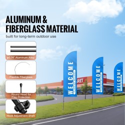 Lipputankosarja 2 kpl alumiiniseos ja lasikuitu 330 cm ulkokäyttö