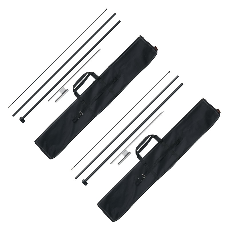 Lipputankosarja 2 kpl alumiiniseos ja lasikuitu 330 cm ulkokäyttö