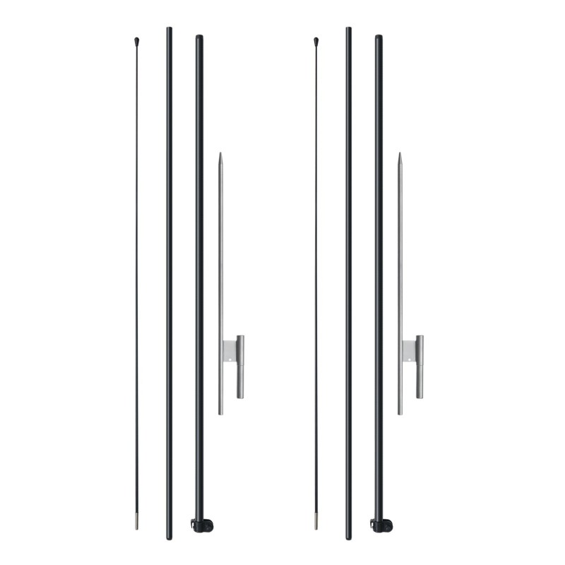 Lipputankosarja 2 kpl alumiiniseos ja lasikuitu 330 cm ulkokäyttö