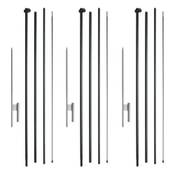 Sulkalipputankosarja kolme settiä alumiiniseos ja lasikuitu 498 senttimetriä korkea ulkokäyttöön