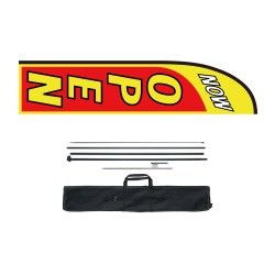 Mainoslippusetti masto alumiiniseos ja lasikuitu 440 cm lippu 340x80 cm ulkokäyttöön