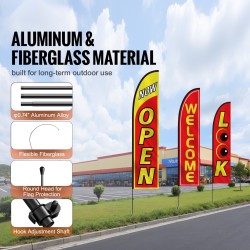 Mainoslippusarja alumiiniseos ja lasikuitu 3 lippua 3 tankoa 498 cm korkea