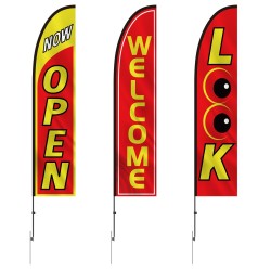 Mainoslippusarja alumiiniseos ja lasikuitu 3 lippua 3 tankoa 498 cm korkea