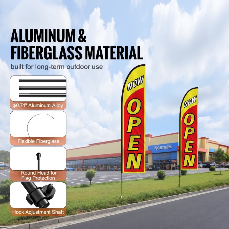 Mainoslippusarja ulkokäyttöön 2 sarjaa alumiiniseos ja lasikuitu 498 cm