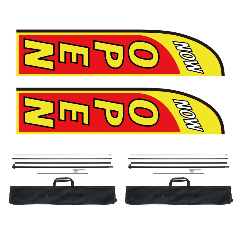 Mainoslippusarja ulkokäyttöön 2 sarjaa alumiiniseos ja lasikuitu 498 cm