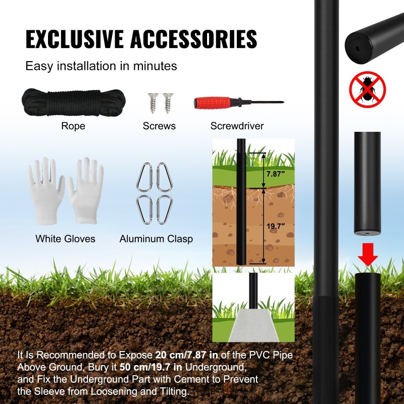 Lippusalko alumiiniseoksesta 9,14 m musta irrotettava kahdelle lipulle puolitanko Saksan lippu mukana