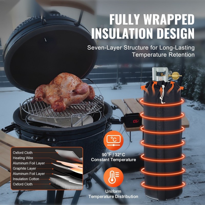 Kaasupullon lämmitin sopii 100 paunan sylintereille 280 W vedenpitävä Oxfordin kangas