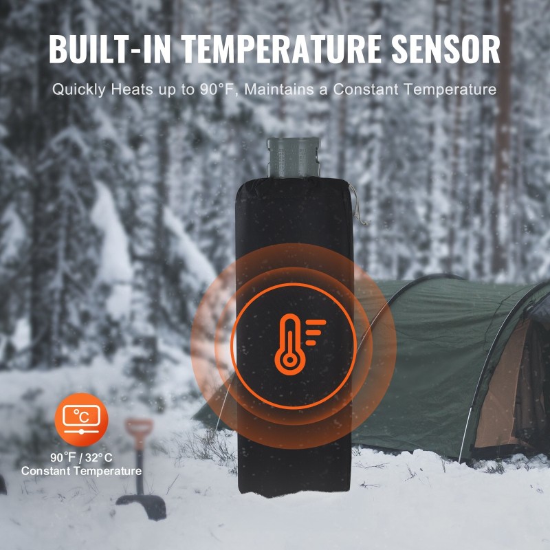 Kaasupullon lämmitin sopii 100 paunan sylintereille 280 W vedenpitävä Oxfordin kangas