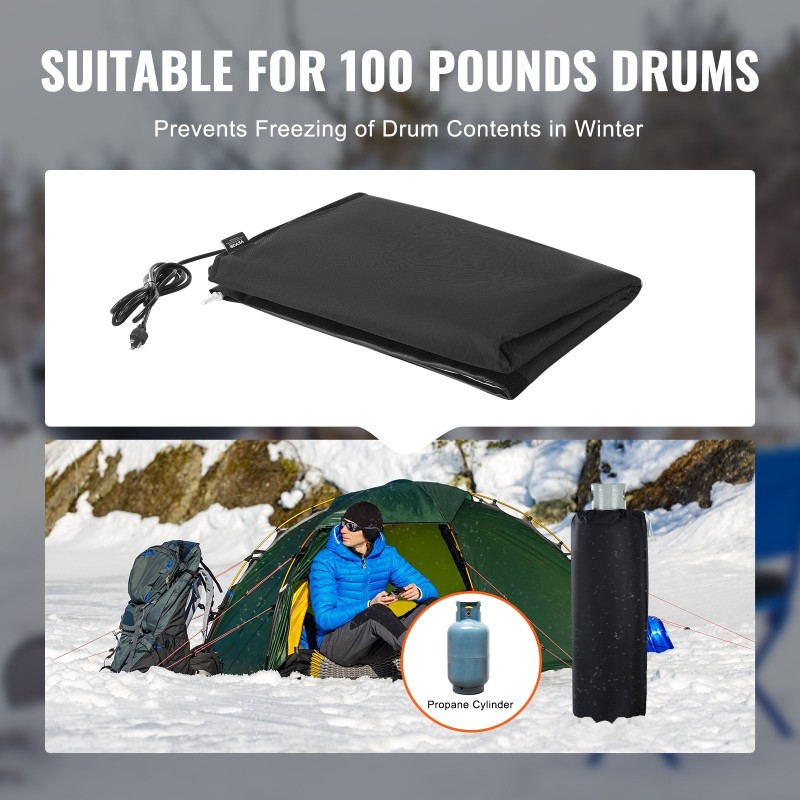 Kaasupullon lämmitin sopii 100 paunan sylintereille 280 W vedenpitävä Oxfordin kangas