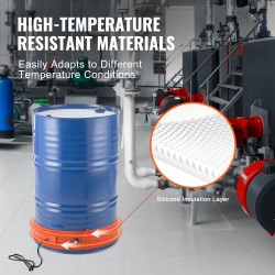 Tynnyrilämmitin silikonipintainen 55 gallonan 208,2 litran 1200 wattin säädettävä 30–150 °C