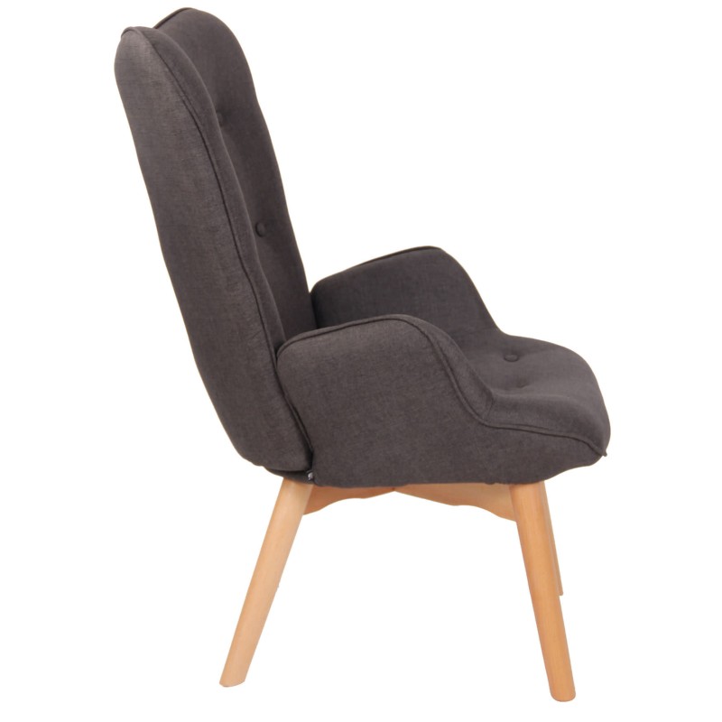 Klassinen Durham-lepotuoli kankaalla verhoiltu chesterfield-nojatuoli