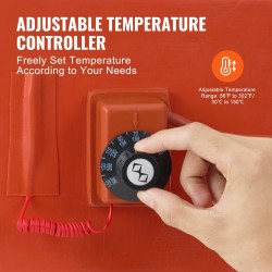 Metallitynnyrin silikonipäällysteinen lämmitin 5 gallonin 18,9 l 800 W säädettävä 30–150°C