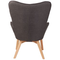 Klassinen Durham-lepotuoli kankaalla verhoiltu chesterfield-nojatuoli