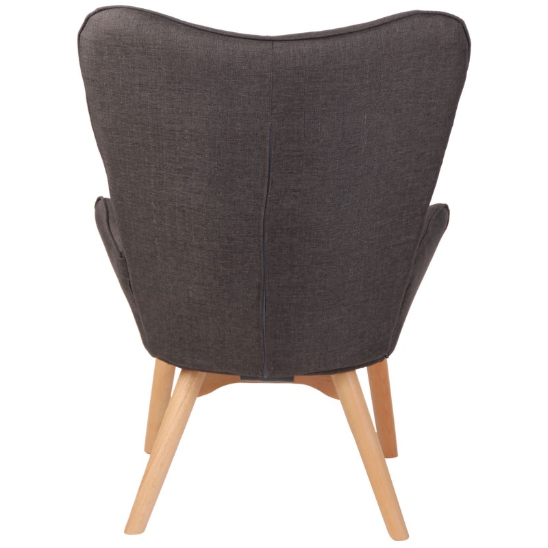 Klassinen Durham-lepotuoli kankaalla verhoiltu chesterfield-nojatuoli