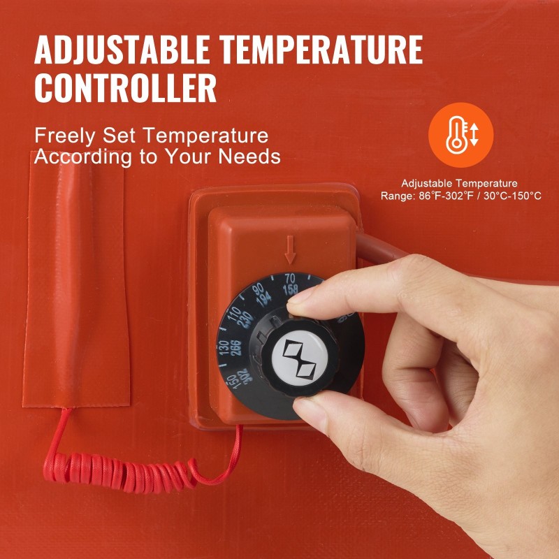 Lämmityspeite metallitynnyrille silikoninen 208,2 l 1200 W 30–150 °C