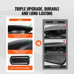 Katolle asennettava tavaraboxi ABS-muovinen kovakuori 220 l kaksipuolinen avaus