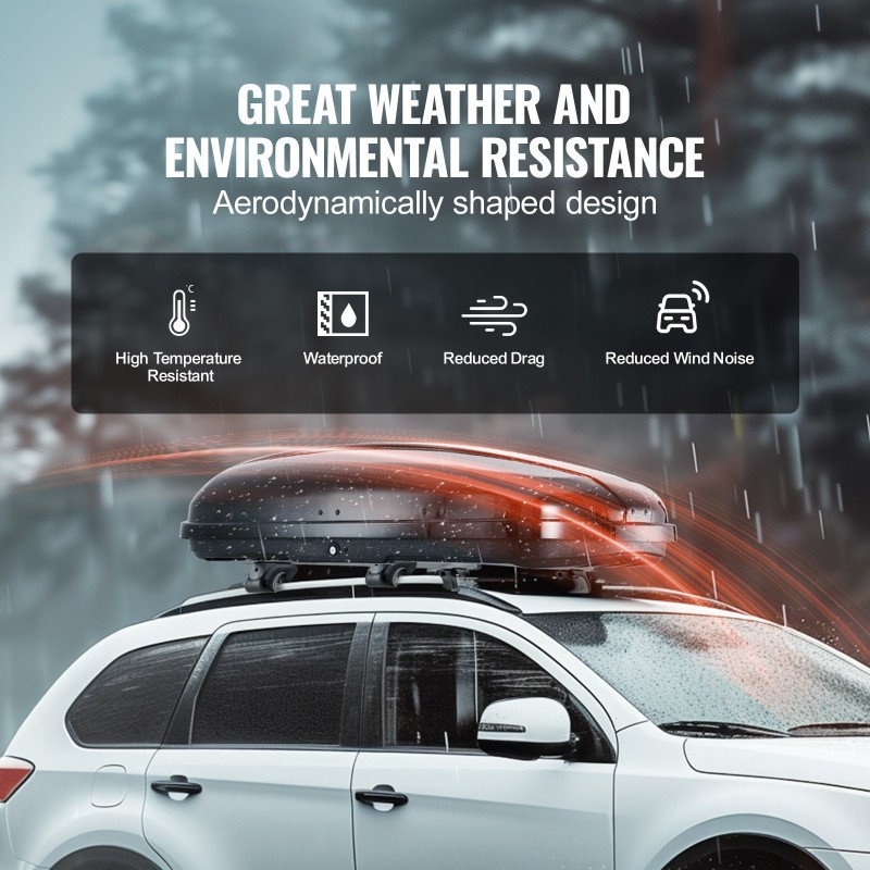 Katolle asennettava tavaraboxi ABS-muovinen kovakuori 220 l kaksipuolinen avaus