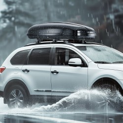 Katolle asennettava tavaraboxi ABS-muovinen kovakuori 220 l kaksipuolinen avaus