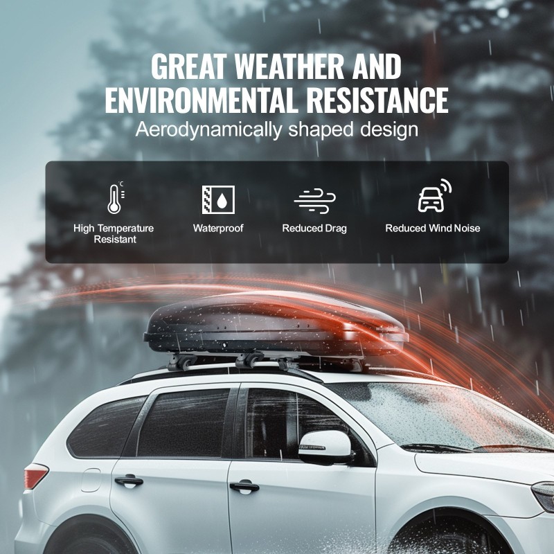 Kattoaulatikko ABS-kovakuori 370 l 75 kg enimmäiskuorma kaksipuolinen avaus poikittaiskiskoihin autoihin