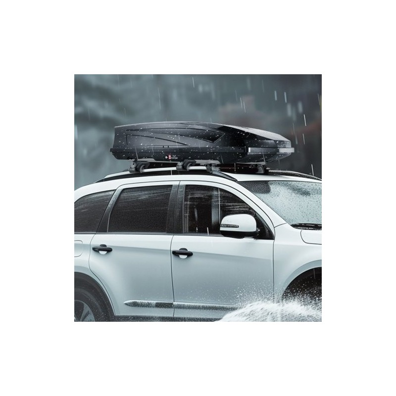 Kattoboksi ABS 488 l 18 kuutiojalkaa 75 kg kuormitus kaksipuolinen avaus