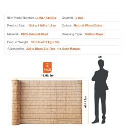 Ruokoaitarulla kuorittua ruokoa 5 x 1,2 m kaksi settiä parvekkeille