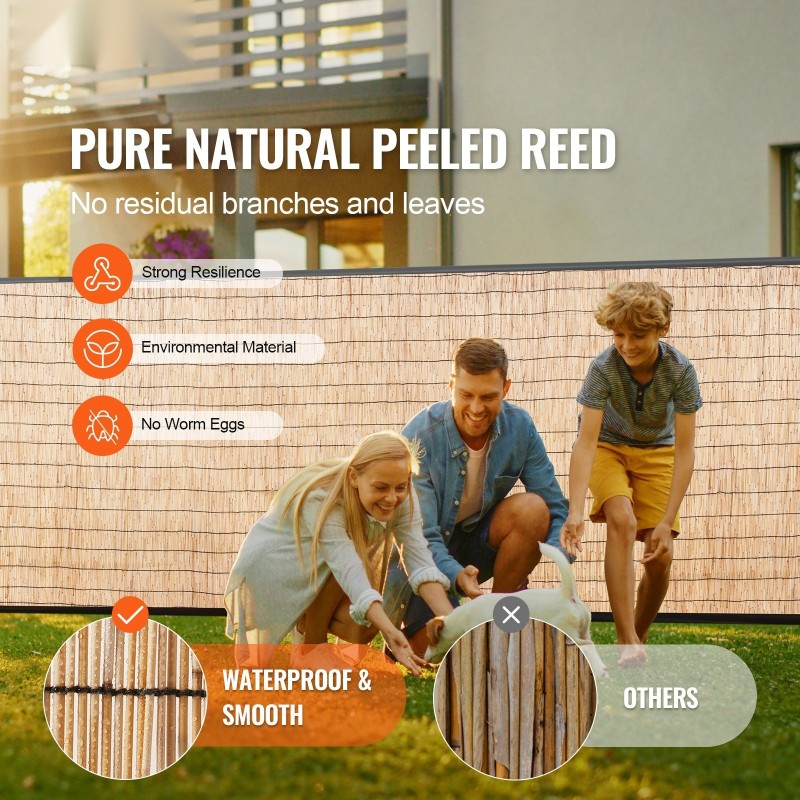 Kaisla-aitarulla luonnollinen kaisla 5 x 1,7 m näkösuoja parvekkeelle ja pihaan