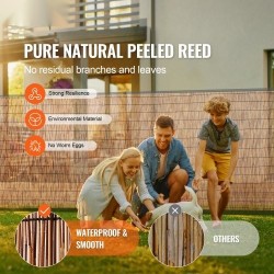 Ruokoaita 100 % luonnollinen ruoko 5 x 1,2 m ruskea parveke