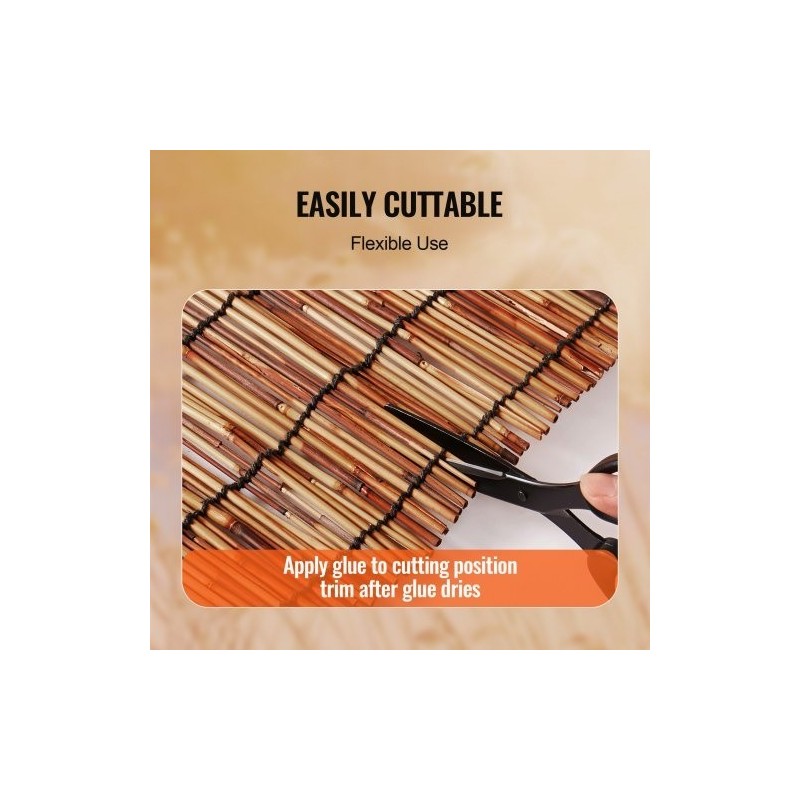 Ruokoaita 100 % luonnollinen ruoko 5 x 1,2 m ruskea parveke