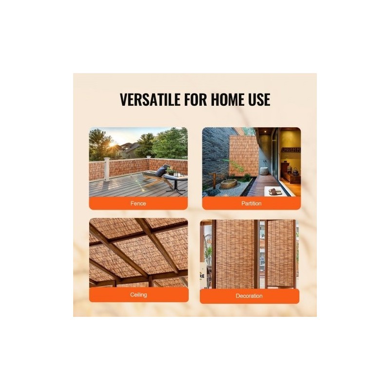 Ruokoaita 100 % luonnollinen ruoko 5 x 1,2 m ruskea parveke