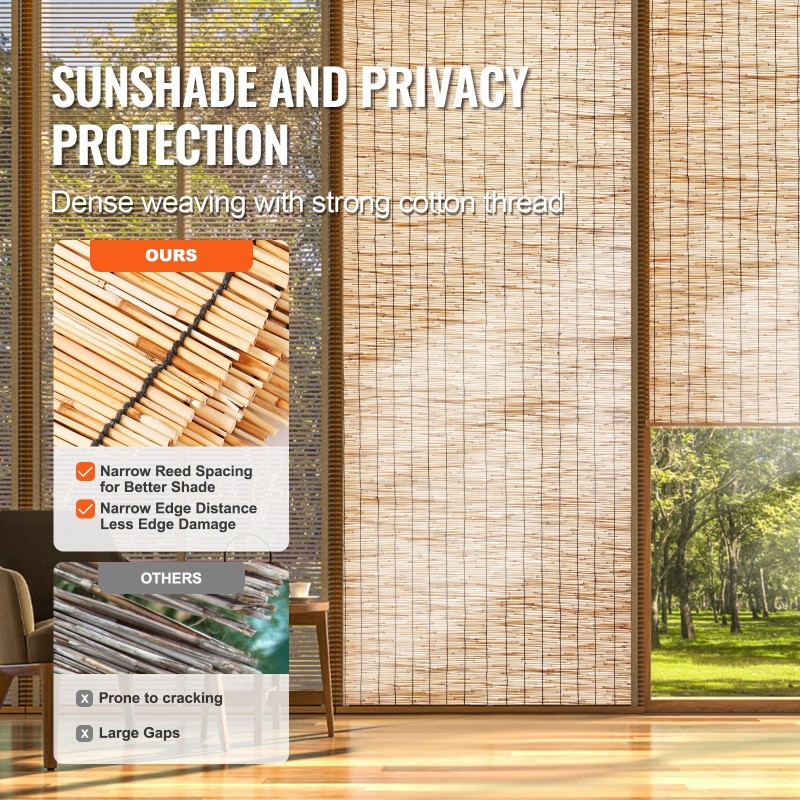 Kaisla-aita luonnollinen kaisla 3 x 1 m näkösuojarulla ulkokäyttöön