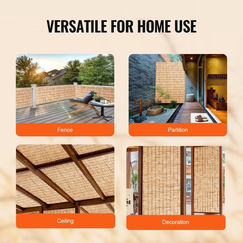 Kaisla-aita luonnollinen kaisla 3 x 1 m näkösuojarulla ulkokäyttöön