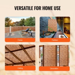 Ruokoaita 100-prosenttista luonnollista ruokoa 5 x 1,7 m ruskea näkösuoja