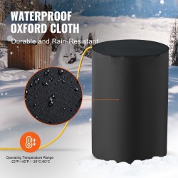 Tynnyrilämmitin vesitiivisestä Oxford-kankaasta 208,2 l metallitynnyrille 1300 W säädettävällä termostaatilla