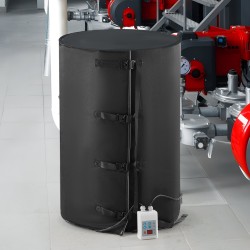 Tynnyrilämmitin vesitiivisestä Oxford-kankaasta 208,2 l metallitynnyrille 1300 W säädettävällä termostaatilla