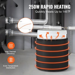 Tynnyrilämmitin vedenpitävällä Oxford-kankaalla 18,93 l 250W säädettävällä termostaatilla