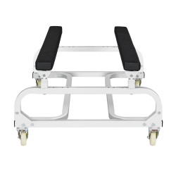 Vesikulkuneuvon siirtovaunu hiiliteräsrunko 590 kg kantavuus säädettävät tukipukit 4 pyörää 2 jarrua