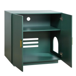 Kissanvessakaappi 80 cm leveä P2 luokan lastulevy kaksoisovellinen tuuletusaukoilla raapimisalustalla