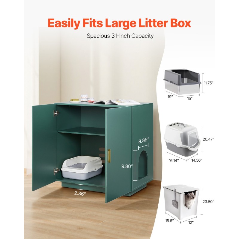 Kissanvessakaappi 80 cm leveä P2-luokan lastulevy kaksoisovellinen tuuletusaukoilla raapimisalustalla