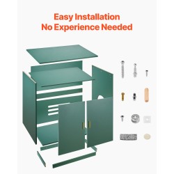 Kissanvessakaappi 80 cm leveä P2-luokan lastulevy kaksoisovellinen tuuletusaukoilla raapimisalustalla