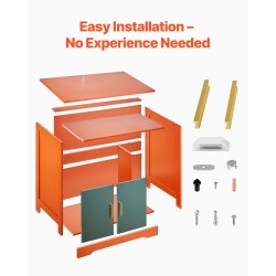 Suljettu kissan hiekkalaatikkokaappi P2-luokan lastulevy 79,2 cm leveä