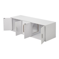 Kissan hiekkalaatikon kaappi lastulevy valkoinen 1 47 m 3 sisäänkäyntiä kantavuus 136 kg