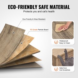 Kissan hiekkalaatikkokaappi 12 mm lastulevy kaksoishuoneilla kahdelle kissalle harmaabeige