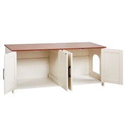 Kissan hiekkalaatikon kaappi P2 luokan lastulevy ja MDF levy 120 cm tilava neljällä ovella